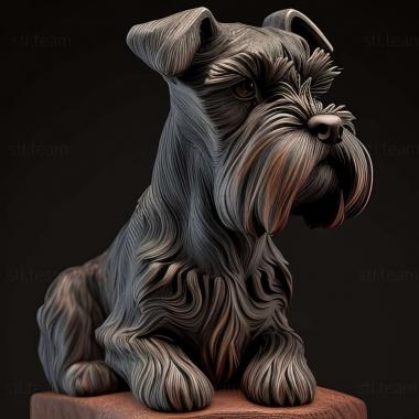 3D model Zwergschnauzer dog (STL)